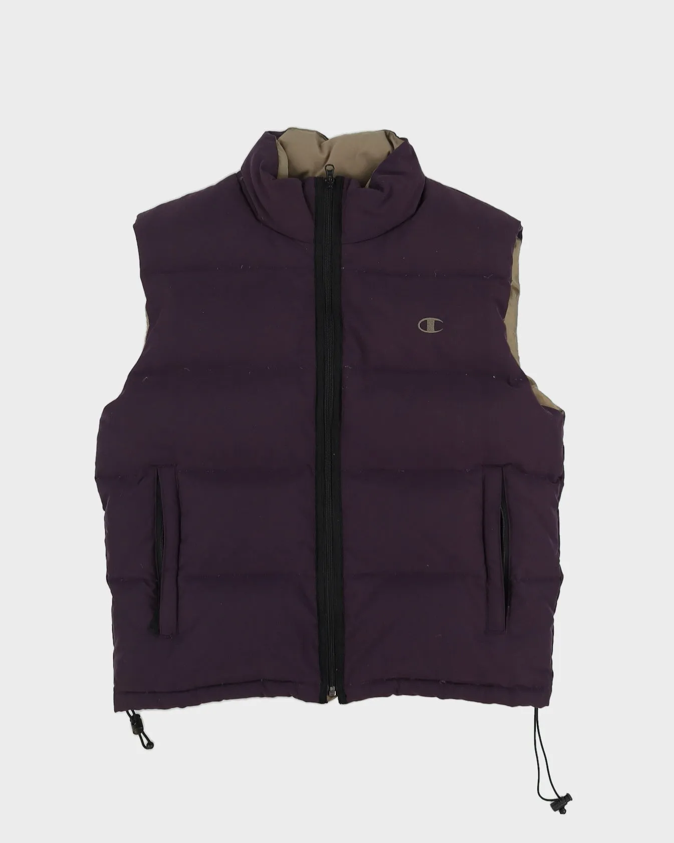 00s Champion Purple Puffer Gilet Jacket - M