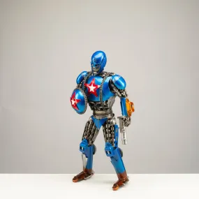 22” Captain America Inspired Recycled Metal Sculpture