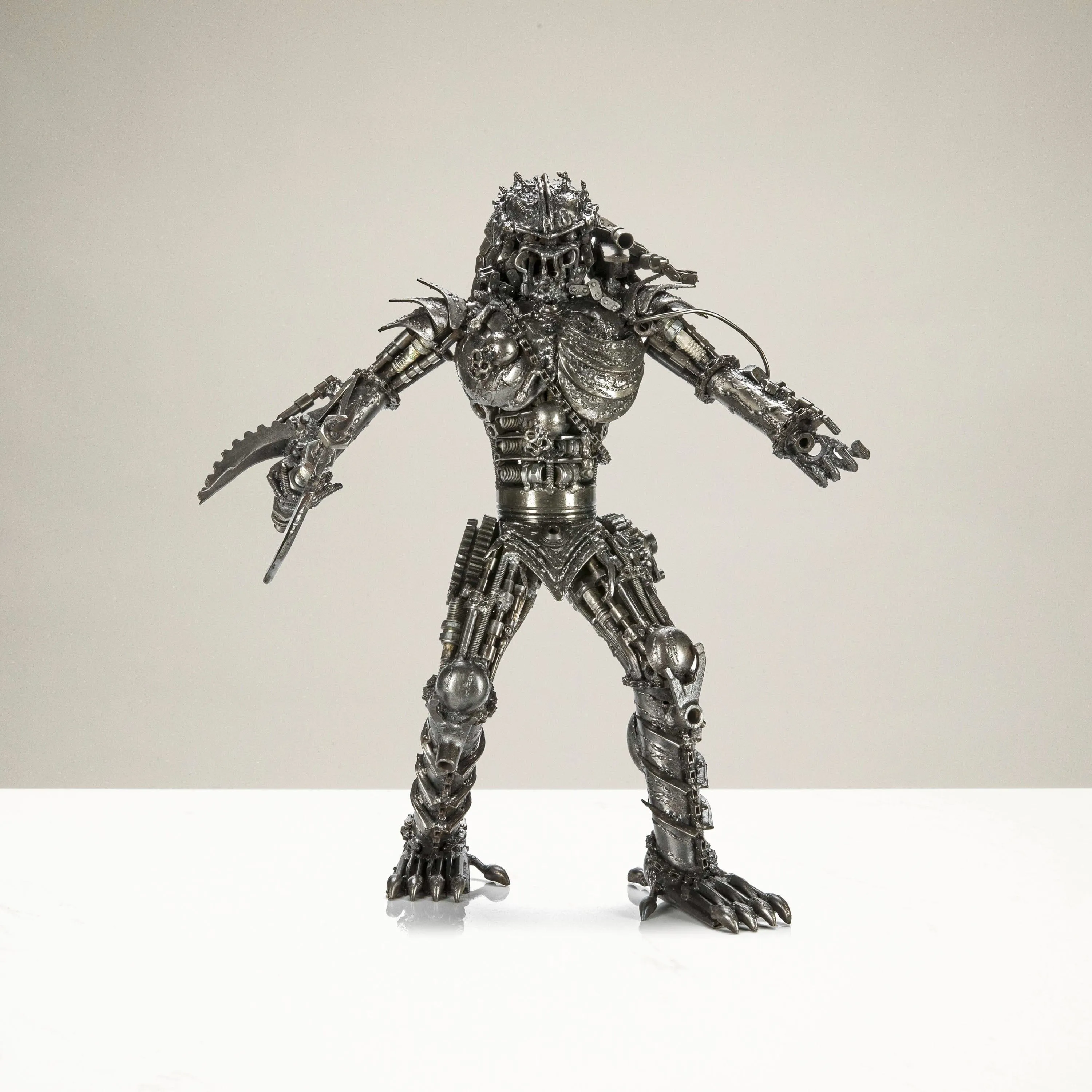 23" Predator with Axe Inspired Recycled Metal Sculpture