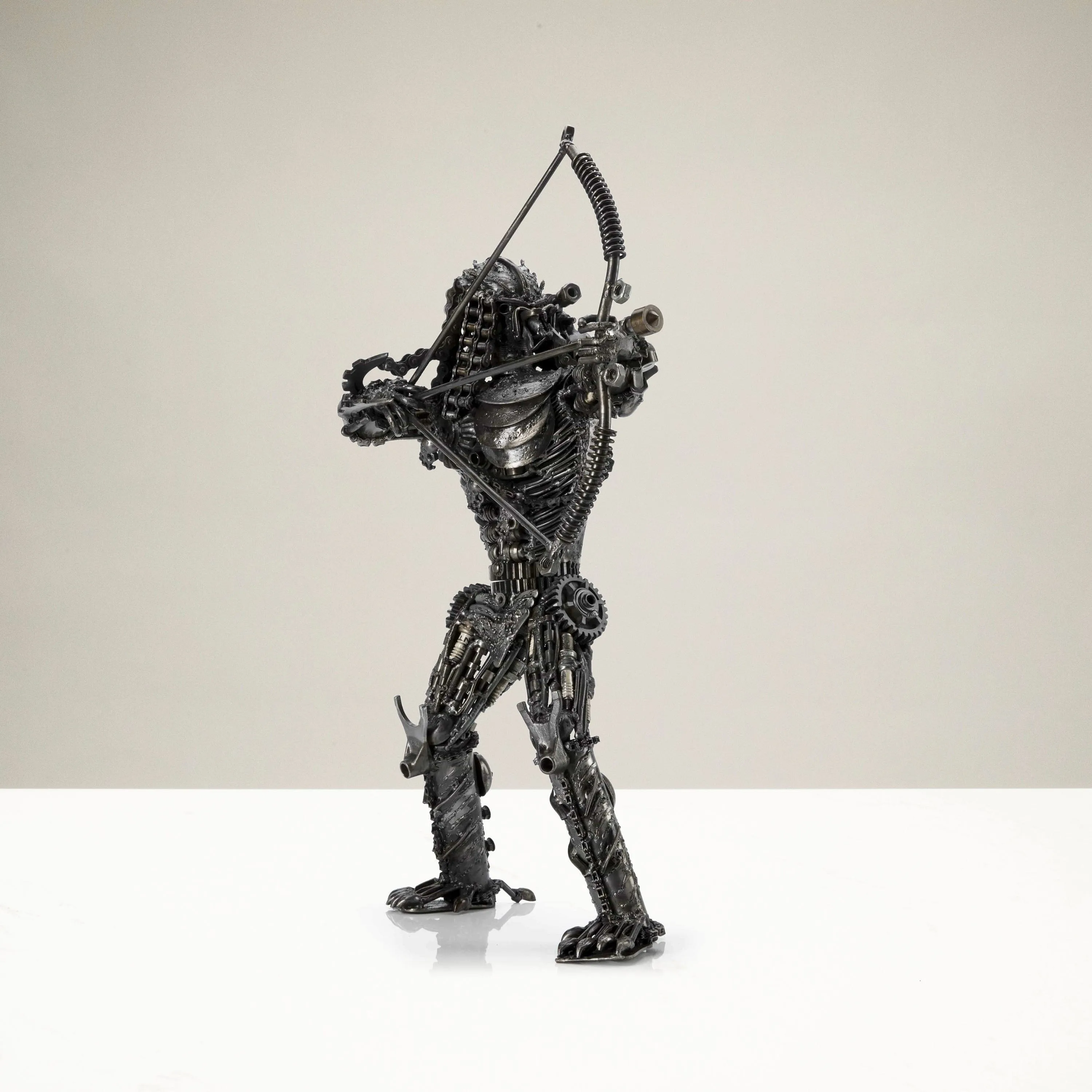 23" Predator with Bow & Arrow Inspired Recycled Metal Sculpture