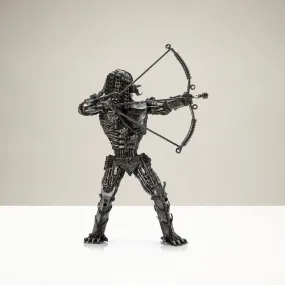 23" Predator with Bow & Arrow Inspired Recycled Metal Sculpture