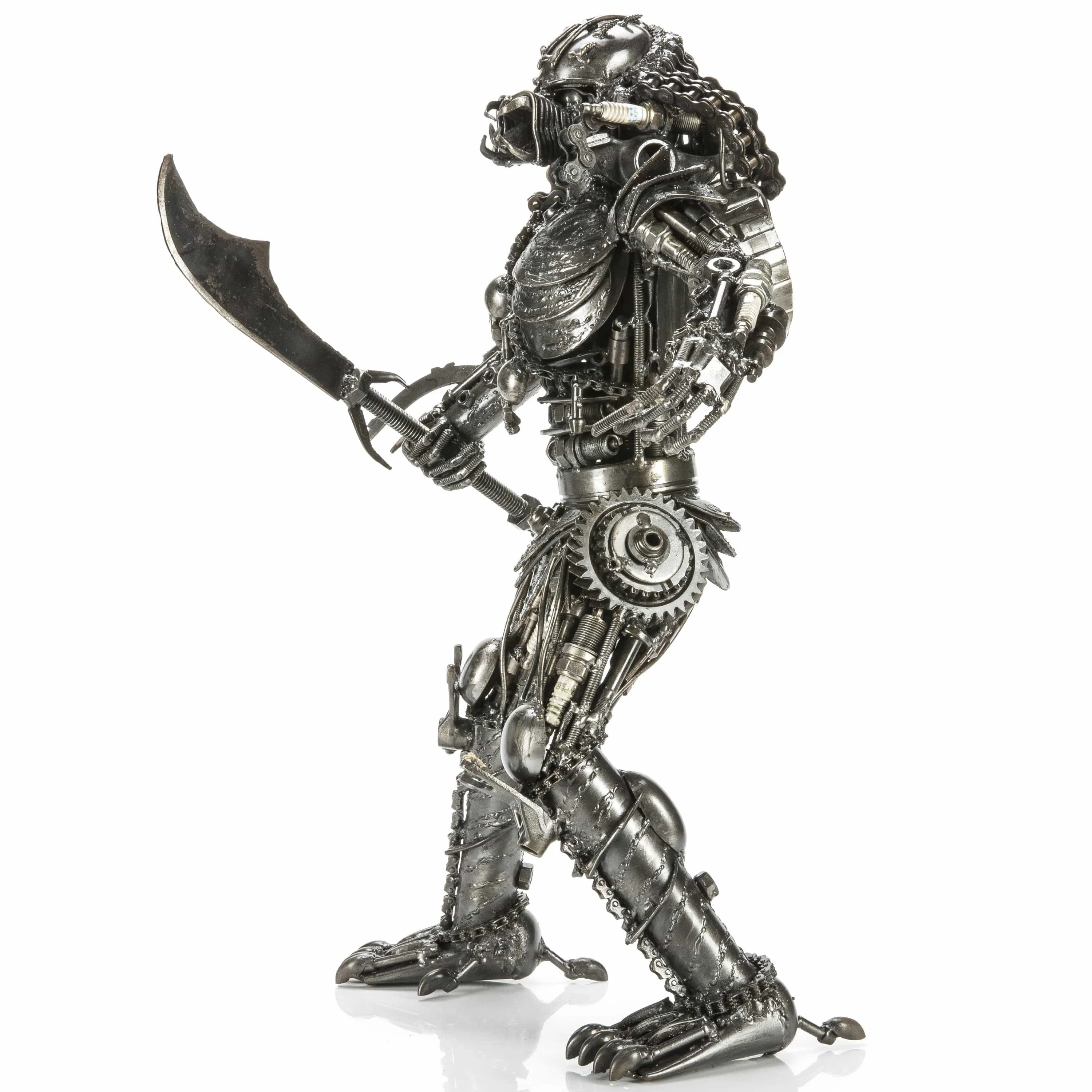 23" Predator with Sword Inspired Recycled Metal Sculpture