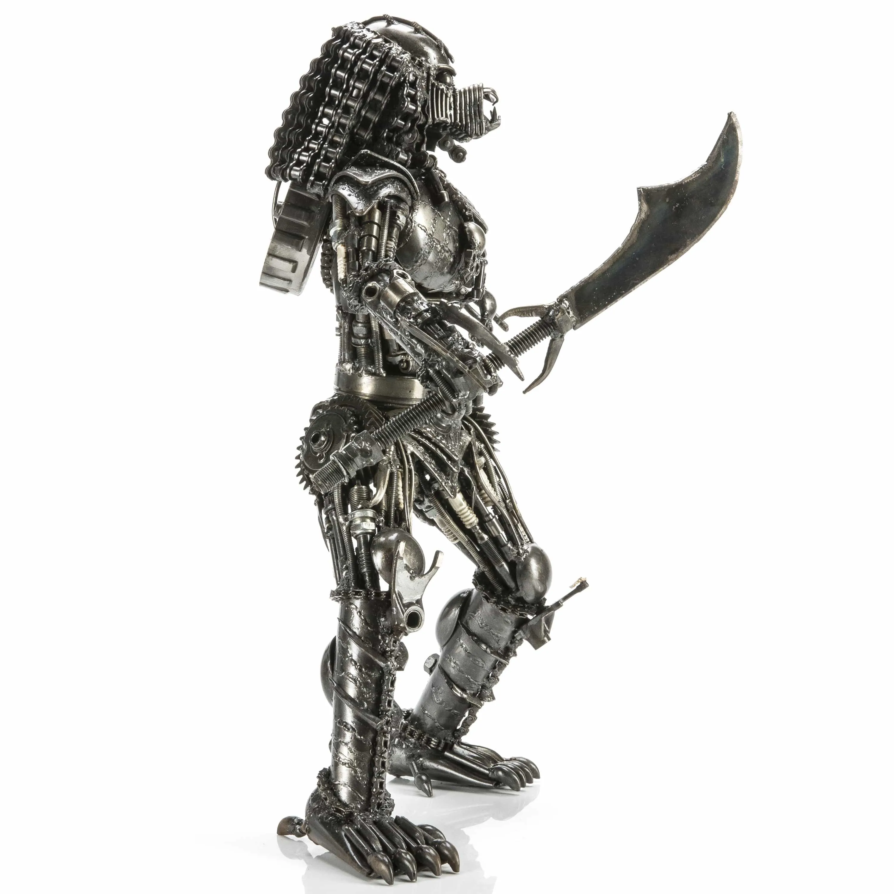 23" Predator with Sword Inspired Recycled Metal Sculpture