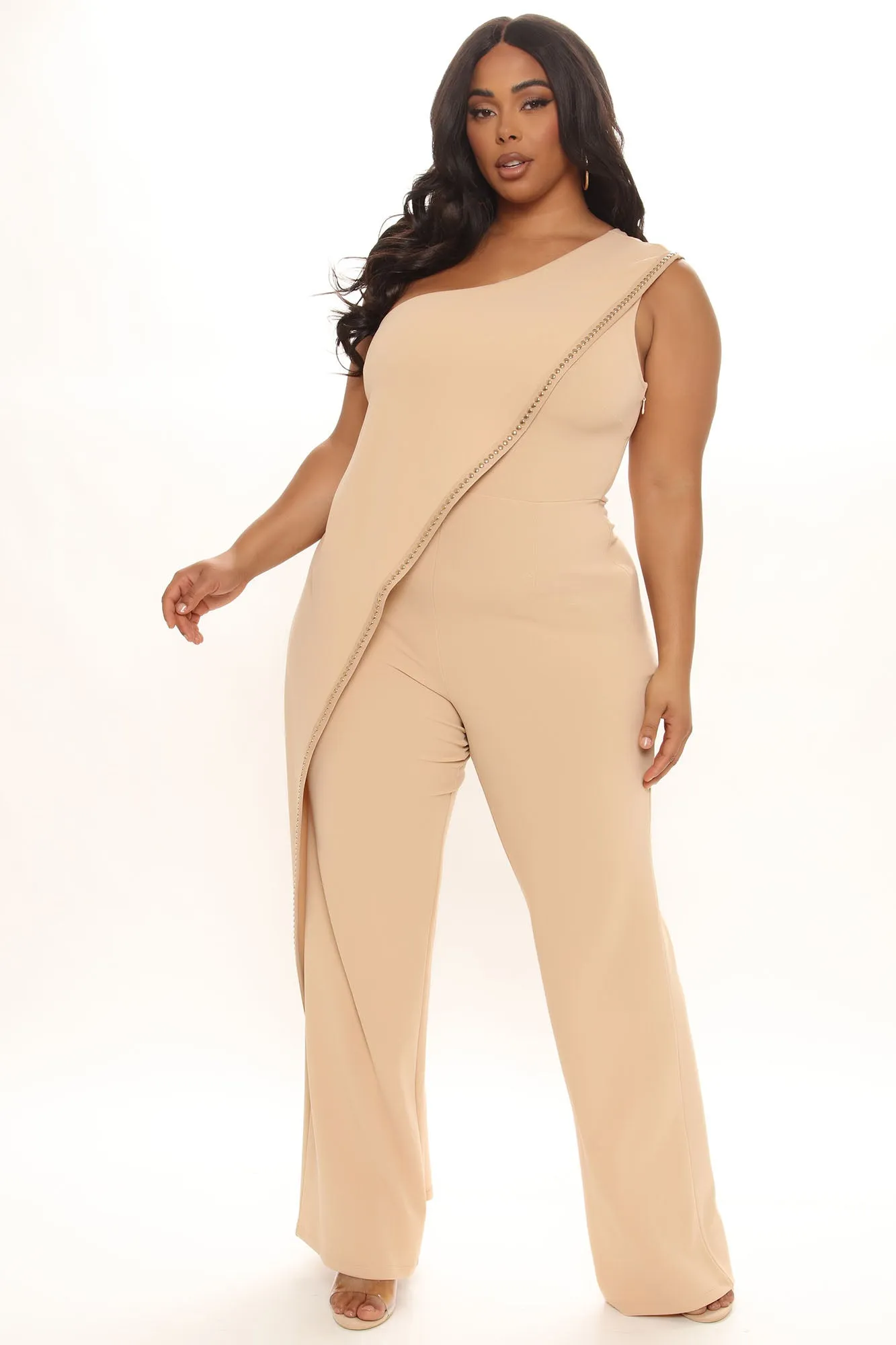 A Little Dramatic Jumpsuit - Taupe