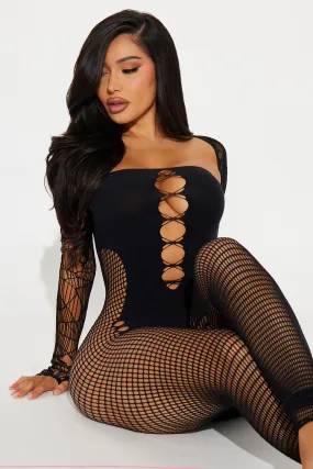 A Star Seamless Jumpsuit Set - Black