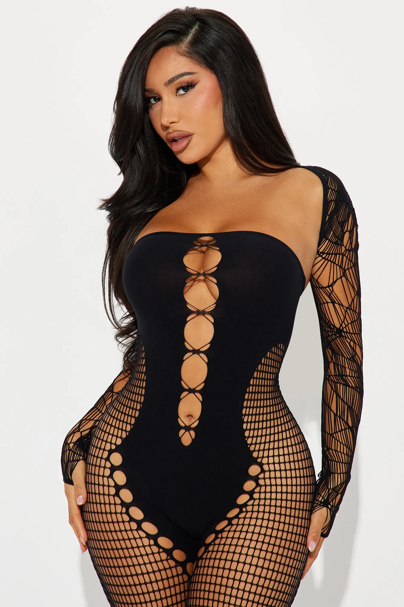 A Star Seamless Jumpsuit Set - Black