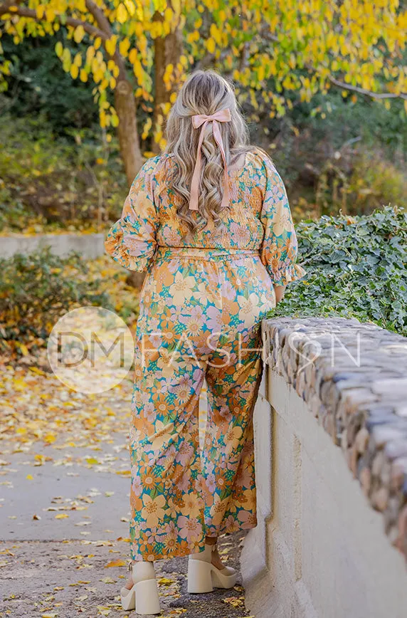 Aberdeen Retro Floral Jumpsuit - DM Exclusive