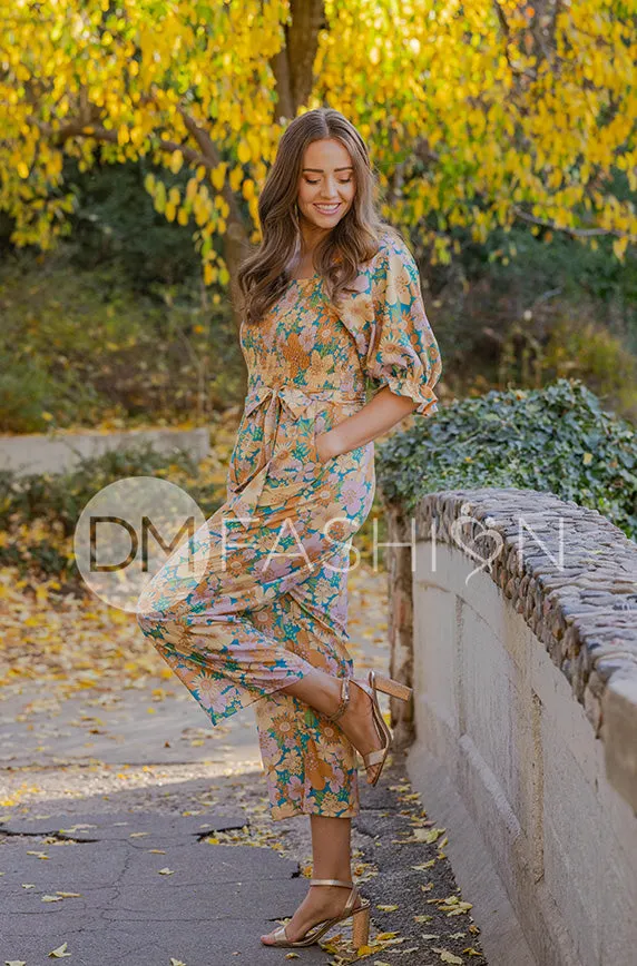 Aberdeen Retro Floral Jumpsuit - DM Exclusive