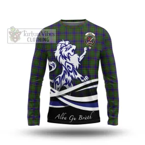 Adam Tartan Long Sleeve T-Shirt with Alba Gu Brath Regal Lion Emblem