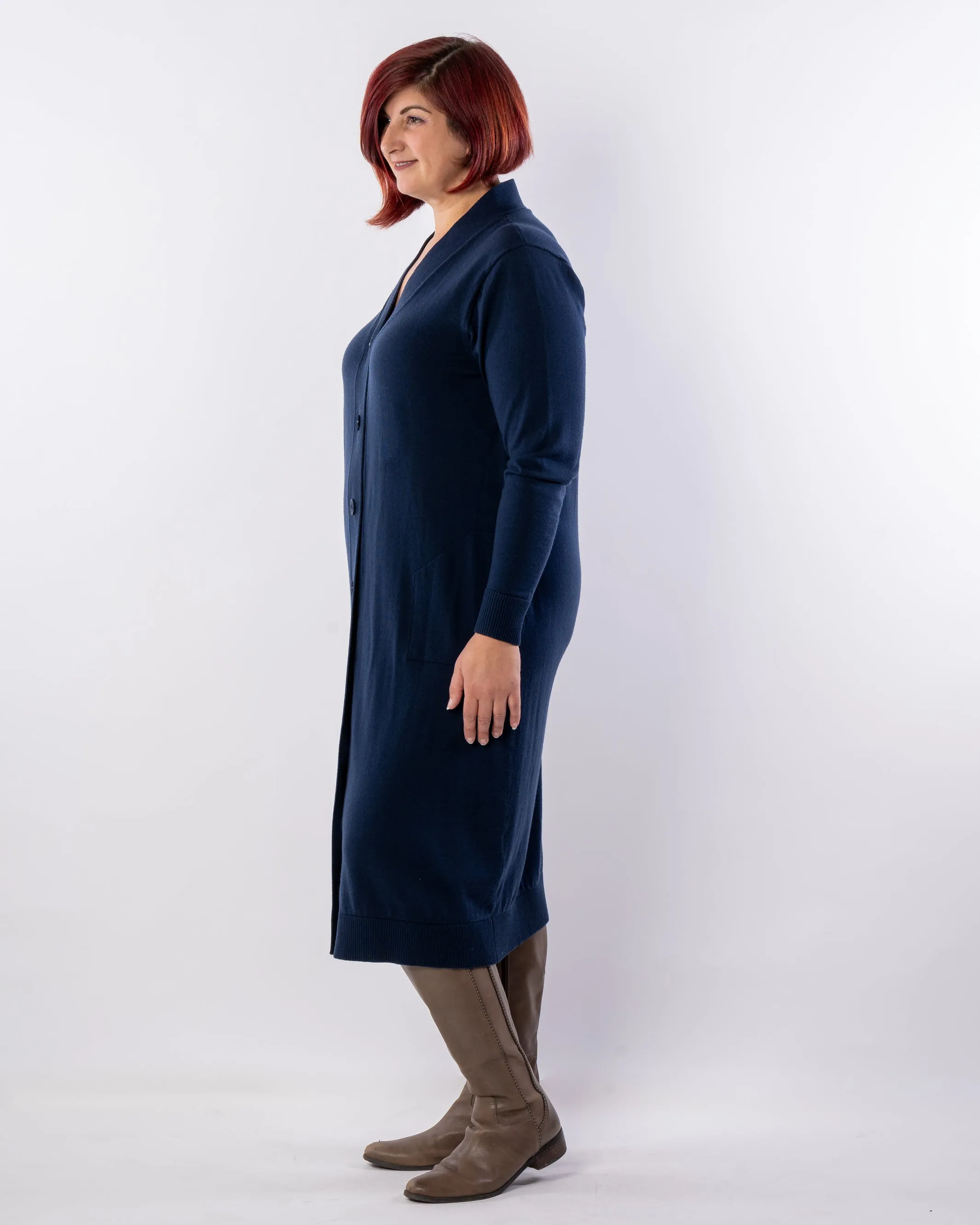 Adore You Merino Cardigan Dress - Indigo