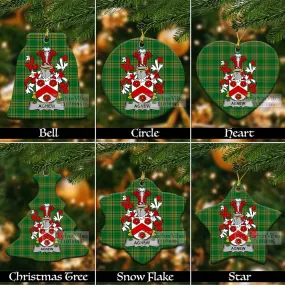 Agnew Irish Clan Tartan Christmas Ceramic Ornament with Coat of Arms