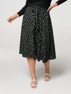 Ainsley Curve Button Through Midi Skirt