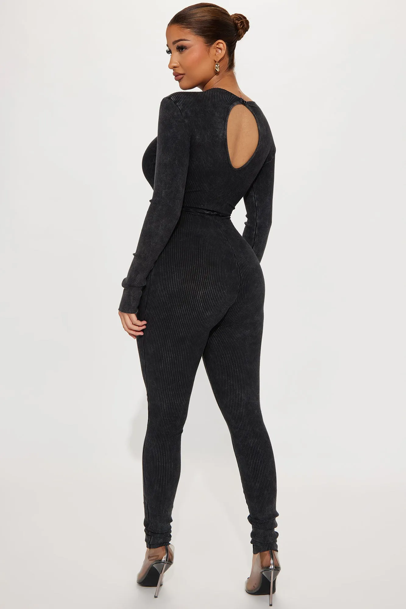 Alayna Ribbed Jumpsuit - Black