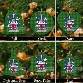 Aldborough Irish Clan Tartan Christmas Ceramic Ornament with Coat of Arms