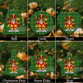 Alley Irish Clan Tartan Christmas Ceramic Ornament with Coat of Arms