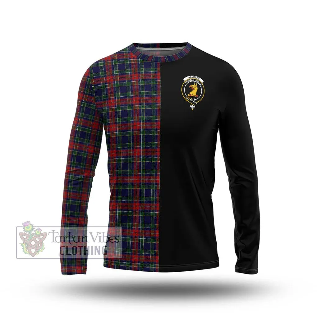 Allison Red Tartan Long Sleeve T-Shirt with Family Crest and Half Of Me Style