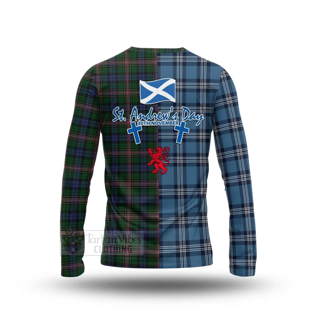 Allison Tartan Long Sleeve T-Shirt Happy St. Andrew's Day Half Tartan Style