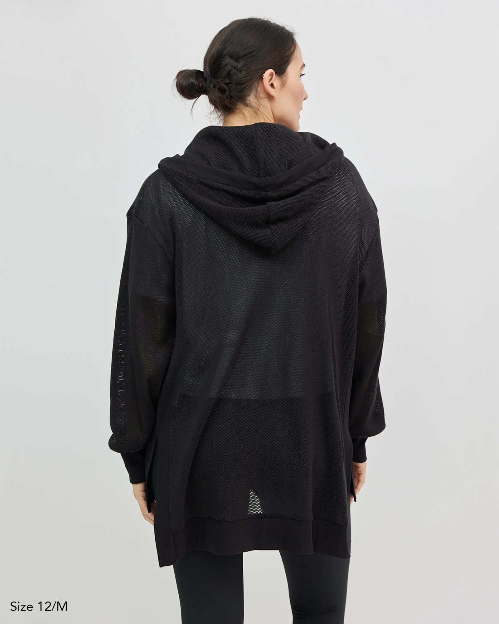 Alora Long Mesh Jacket - Black