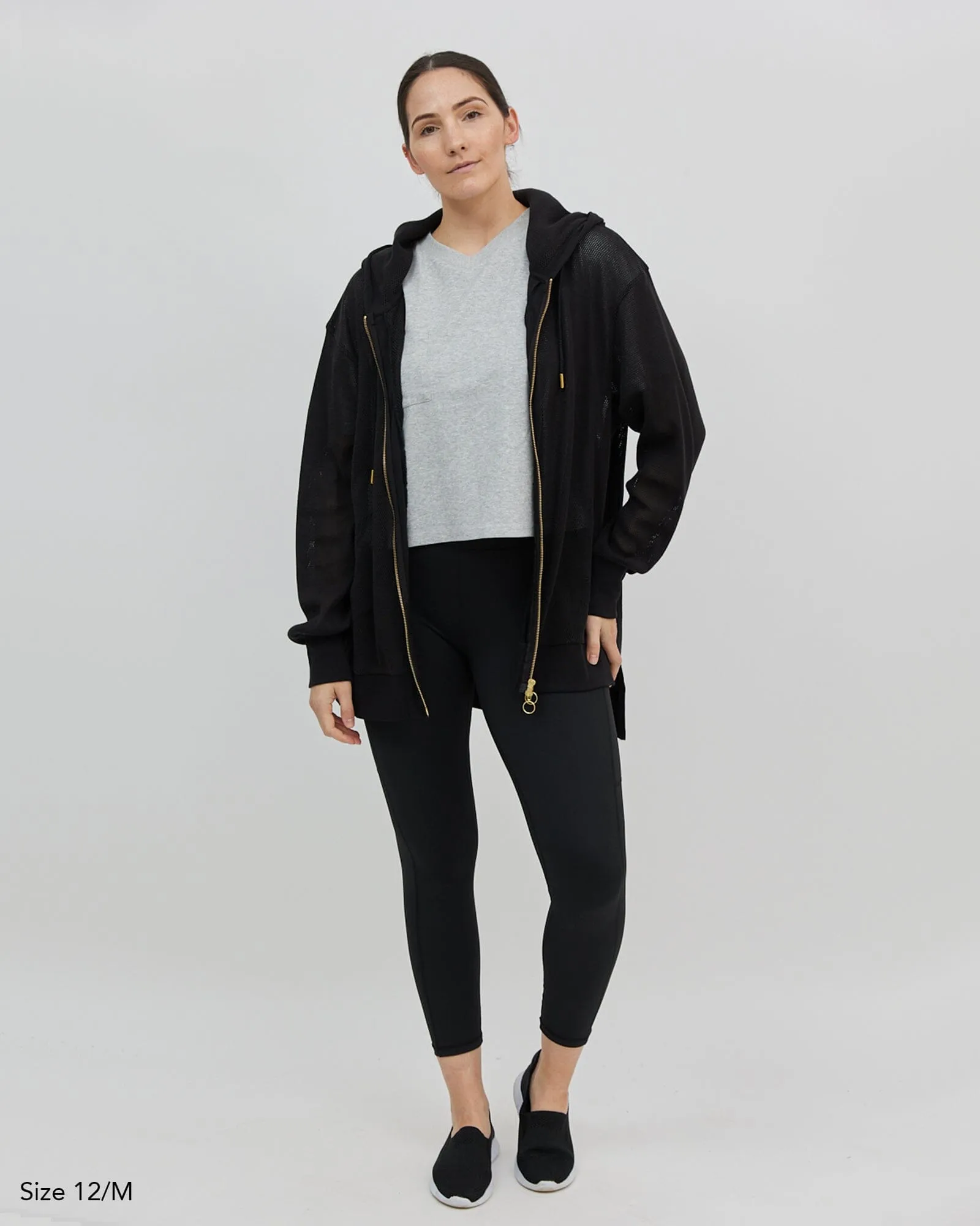 Alora Long Mesh Jacket - Black