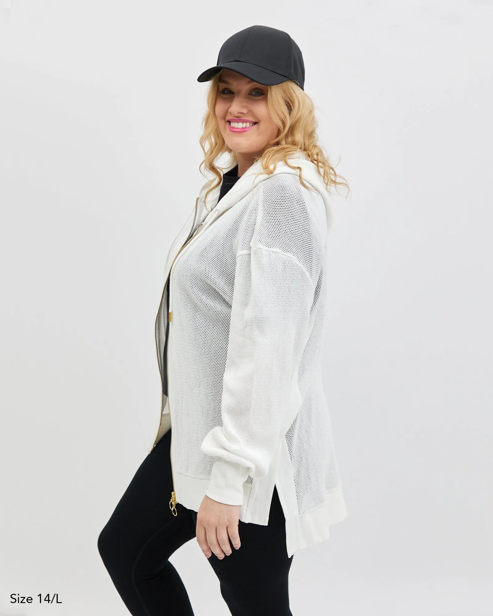 Alora Long Mesh Jacket - White