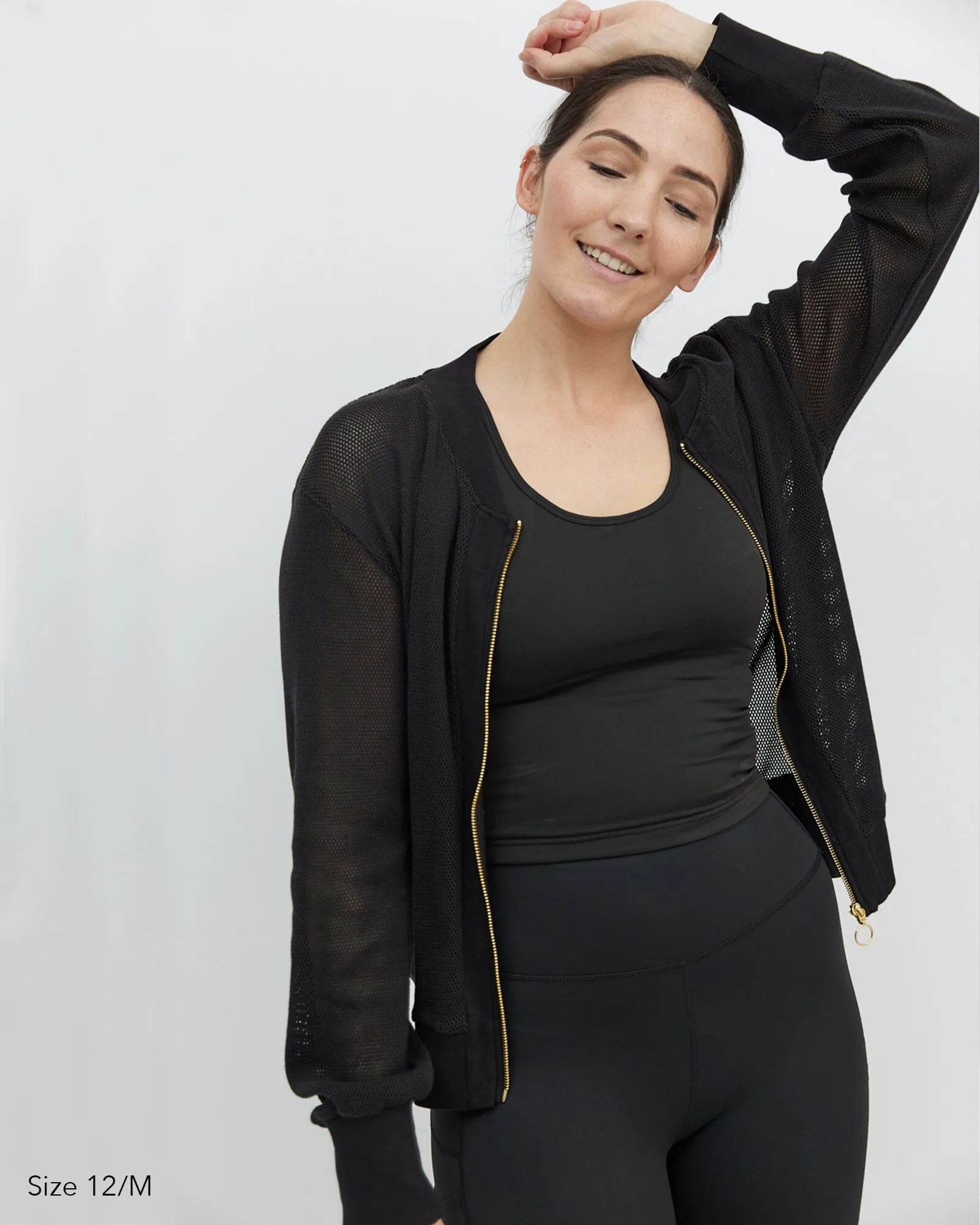 Amara Mesh Bomber Jacket - Black