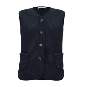 Amazing Woman Faux Suede Teddy Gilet Navy