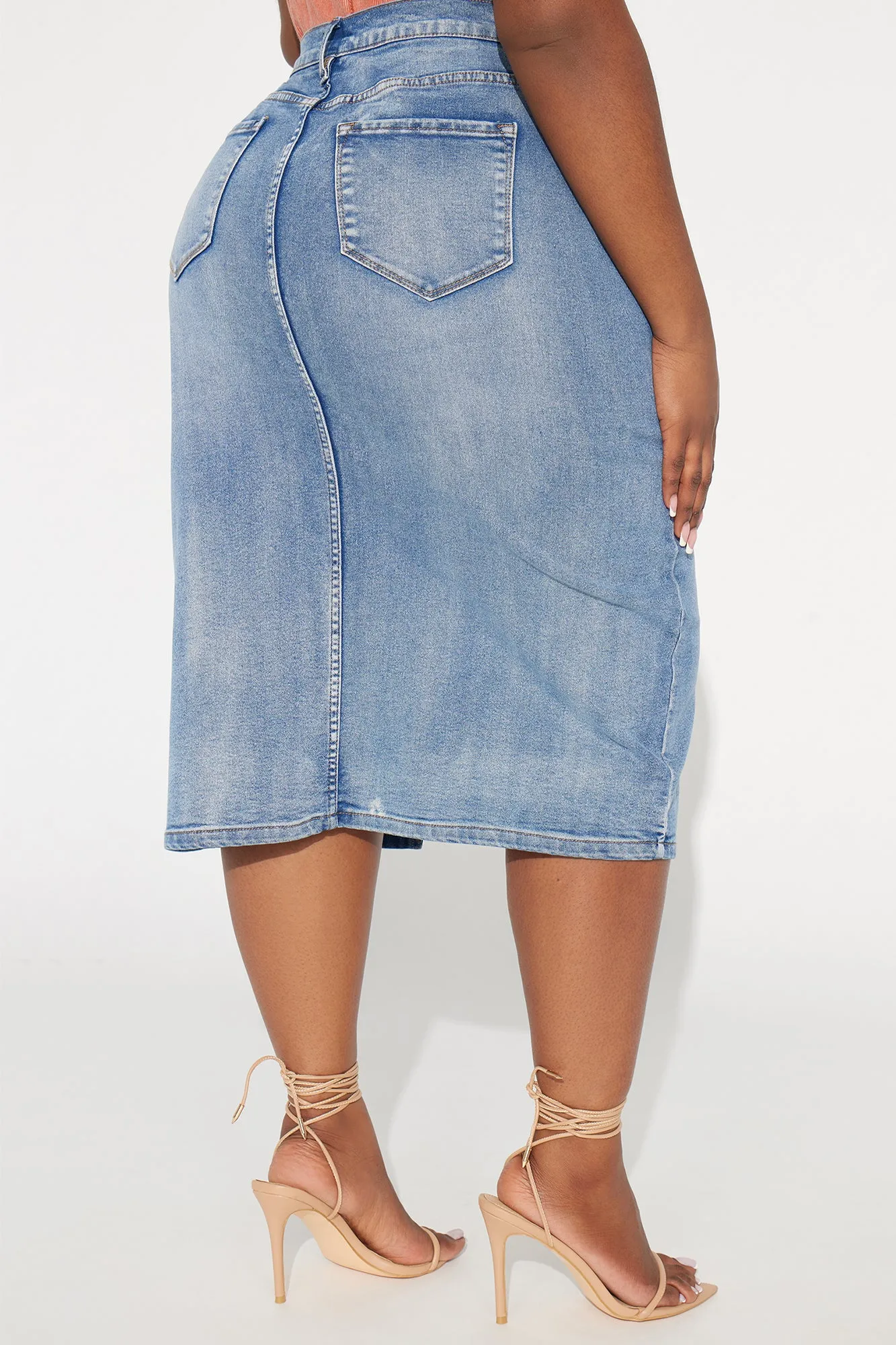 Anna Denim Midi Skirt - Medium Wash