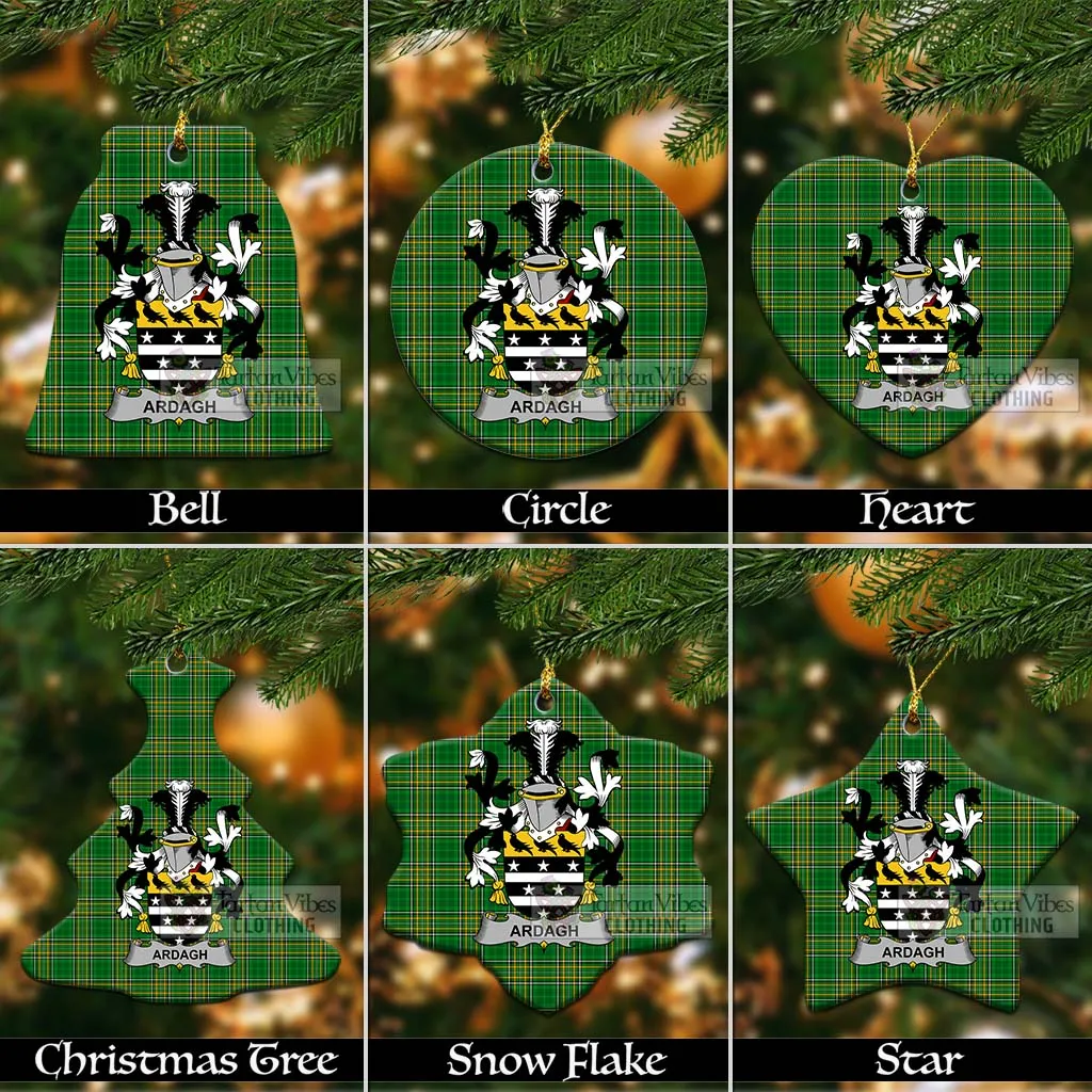 Ardagh Irish Clan Tartan Christmas Ceramic Ornament with Coat of Arms