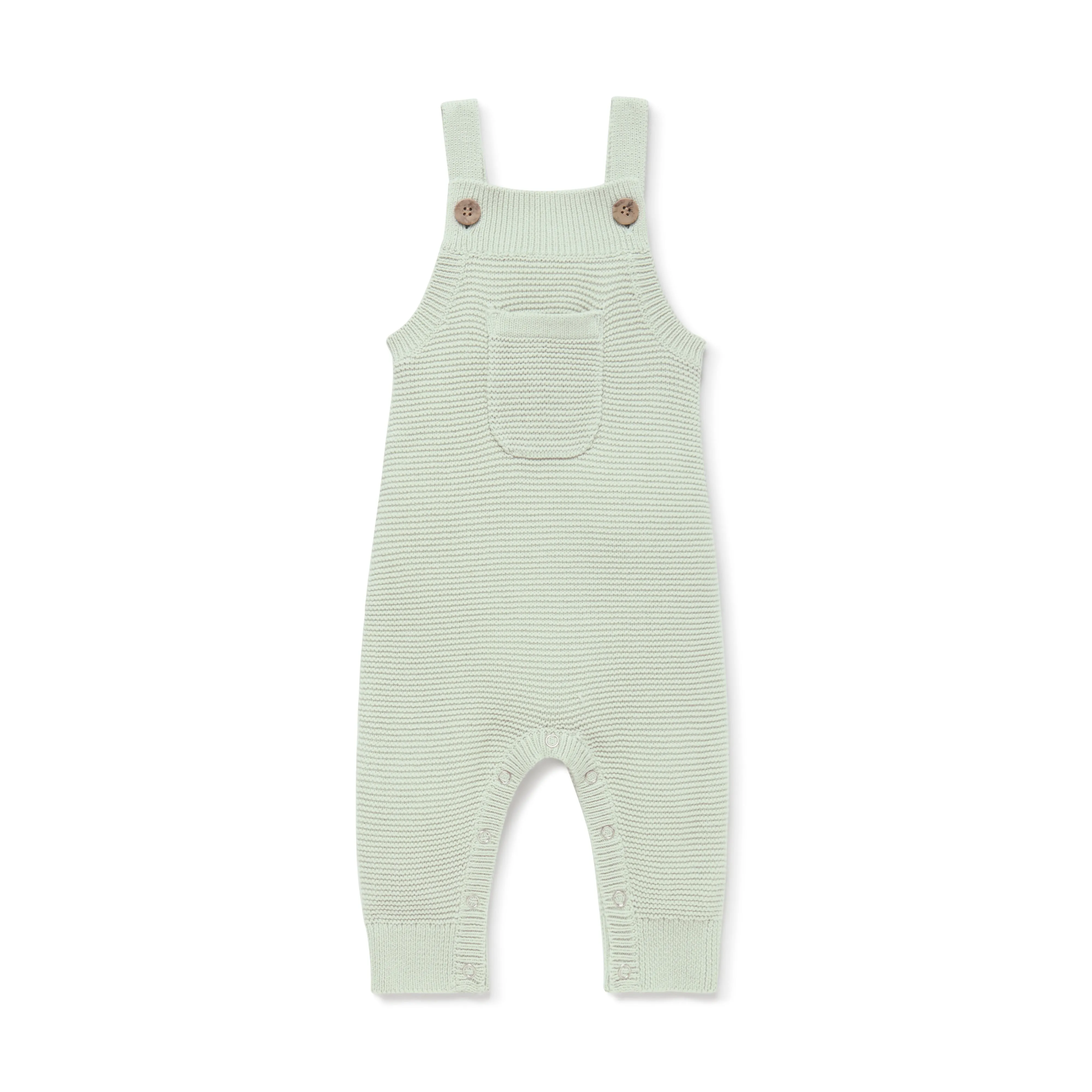 Aster and Oak Sage Knit Pocket Overalls