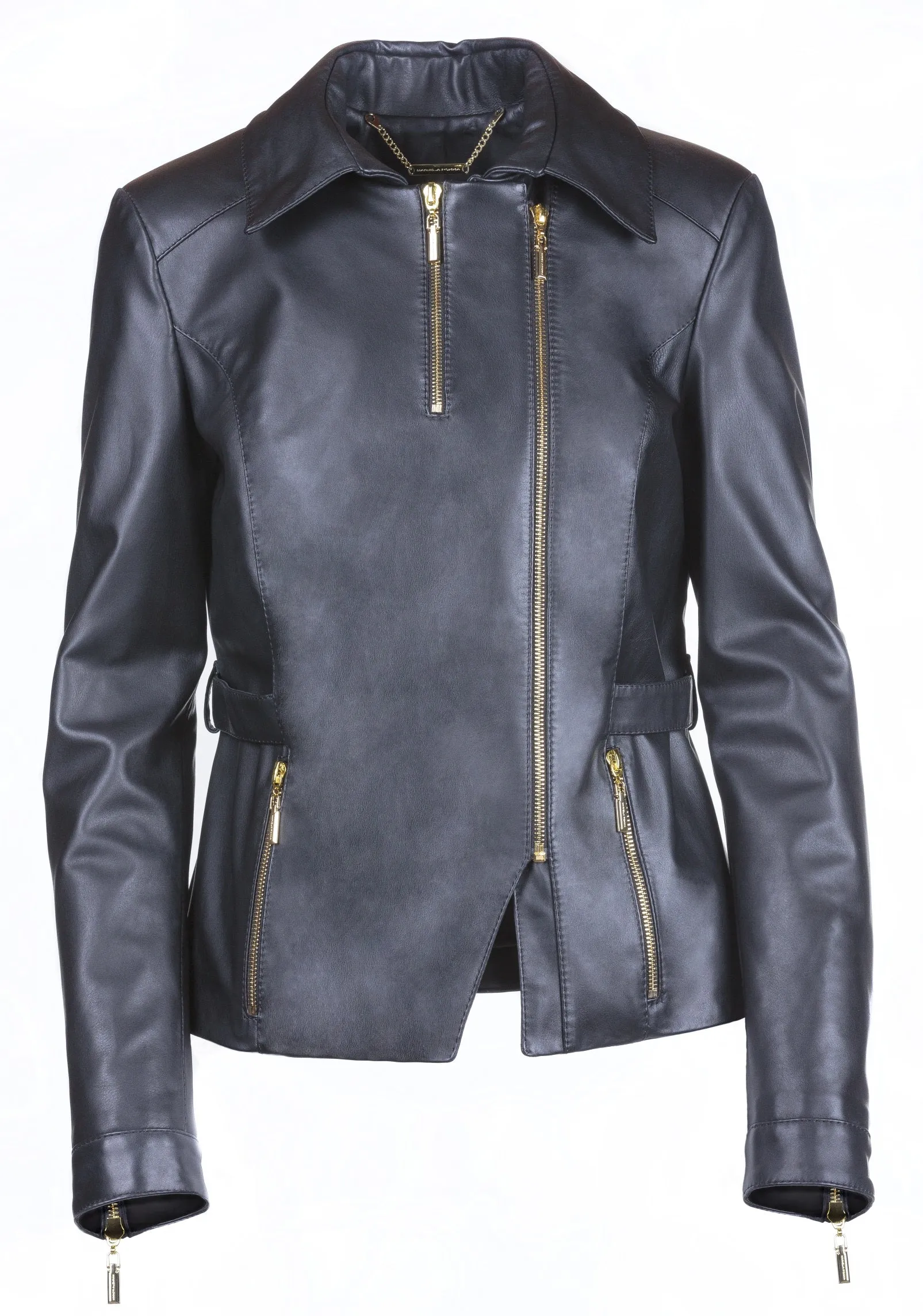 Asymmetric Fitted Reindeer Leather Jacket -  Limited Edition