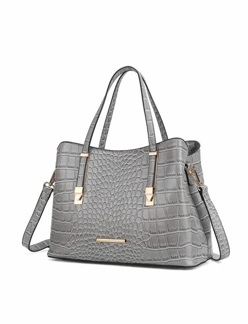 Aurelia Crocodile Embossed Vegan Leather Women Tote Handbag