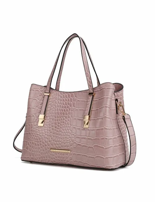 Aurelia Crocodile Embossed Vegan Leather Women Tote Handbag