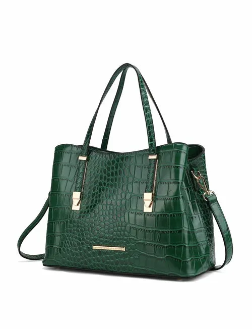 Aurelia Crocodile Embossed Vegan Leather Women Tote Handbag