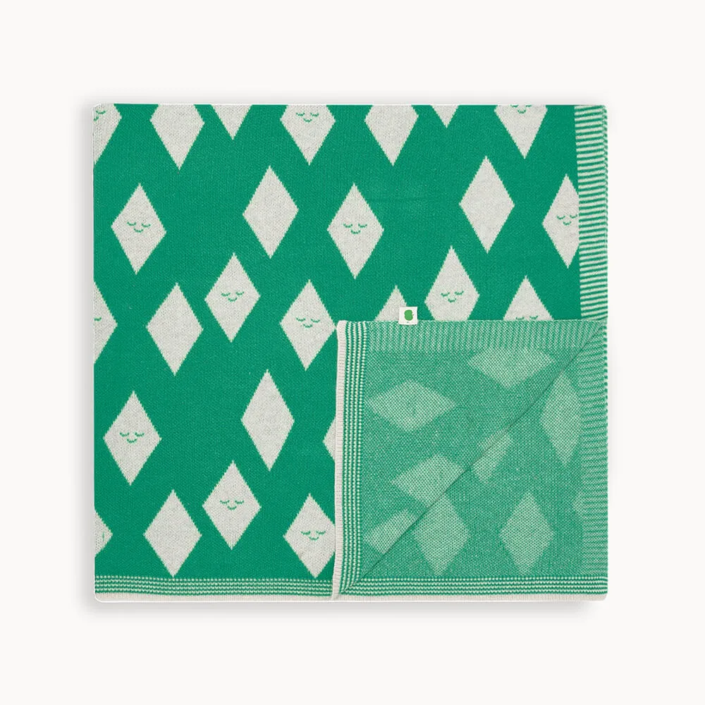 Aurora - Jade Diamond Knit Baby Blanket