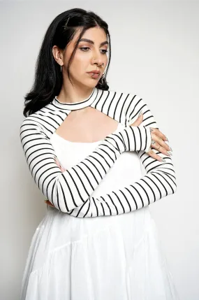 Ayla Shrug - B/W Stripe