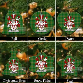 Bagley Irish Clan Tartan Christmas Ceramic Ornament with Coat of Arms