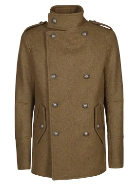 Balmain Double-Breasted Military Coat