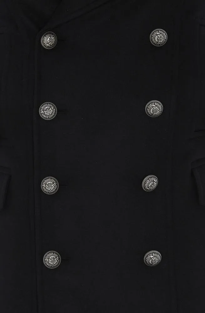 Balmain Hooded Double Breasted Coat