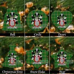 Barnewall Irish Clan Tartan Christmas Ceramic Ornament with Coat of Arms