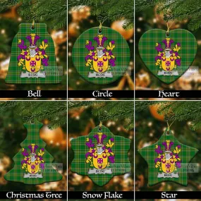 Begg Irish Clan Tartan Christmas Ceramic Ornament with Coat of Arms