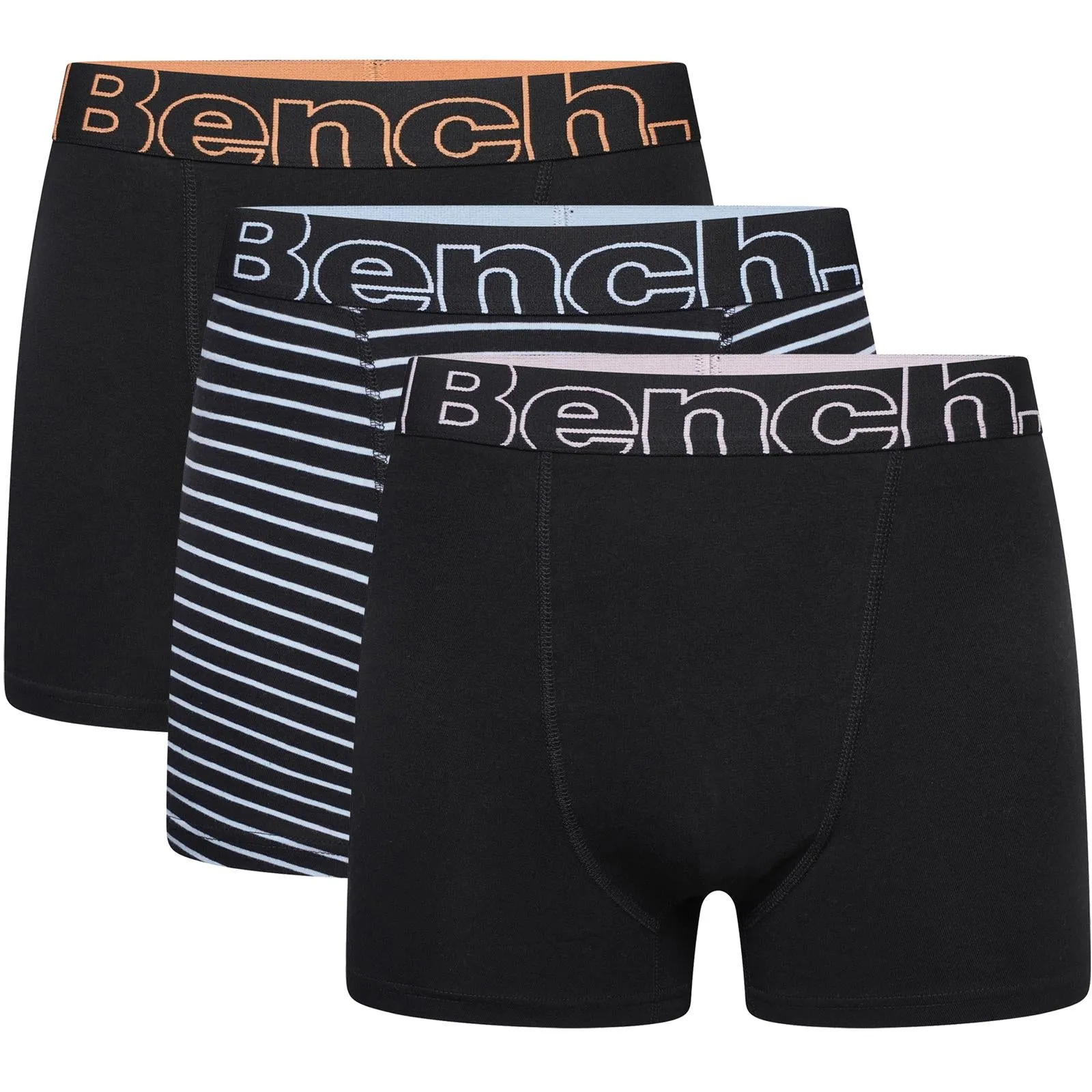 Bench Mens Rusby 3 Pack Elasticated Boxer Shorts