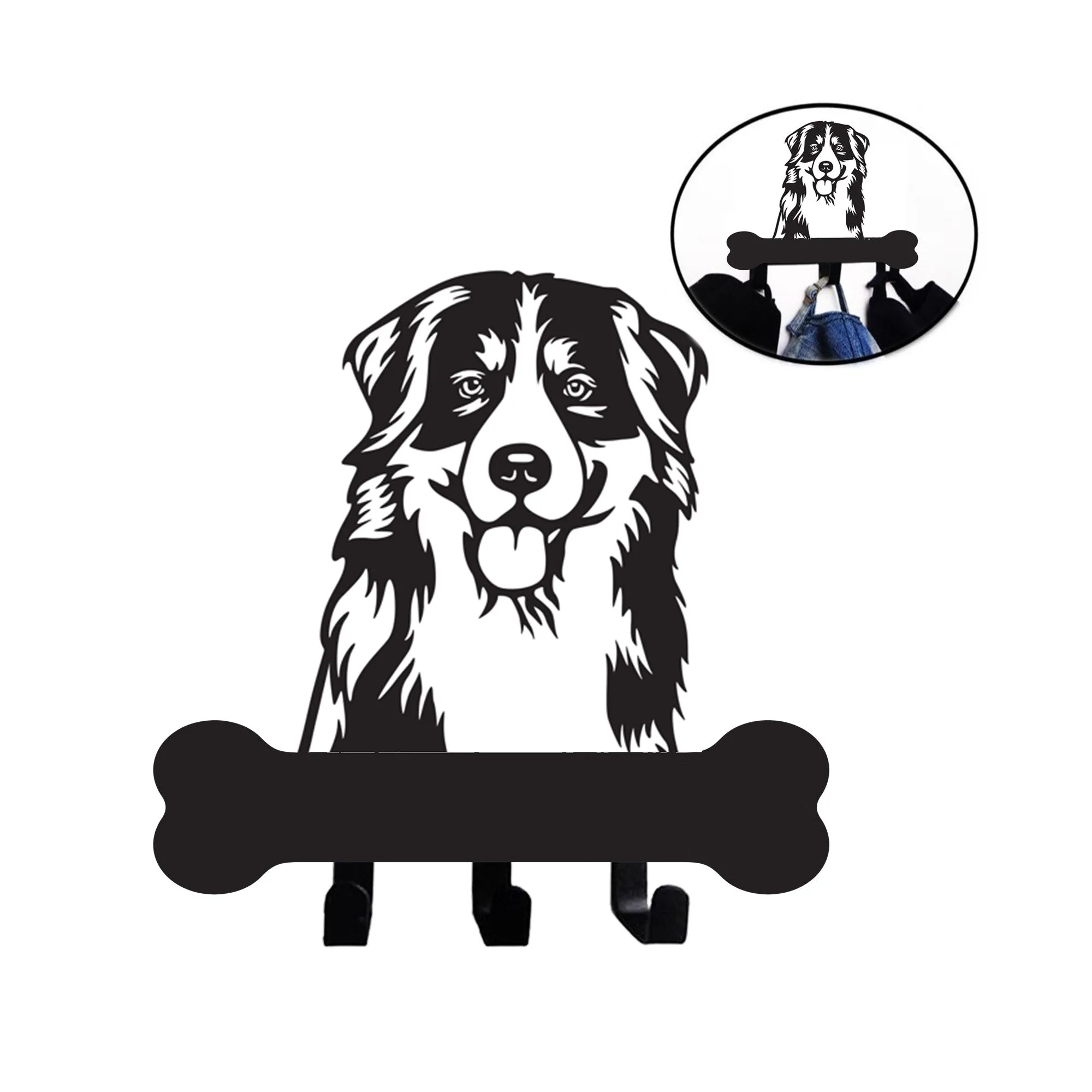 Bernese Mountain Dogs Wall Hook for Leash Keys Towel