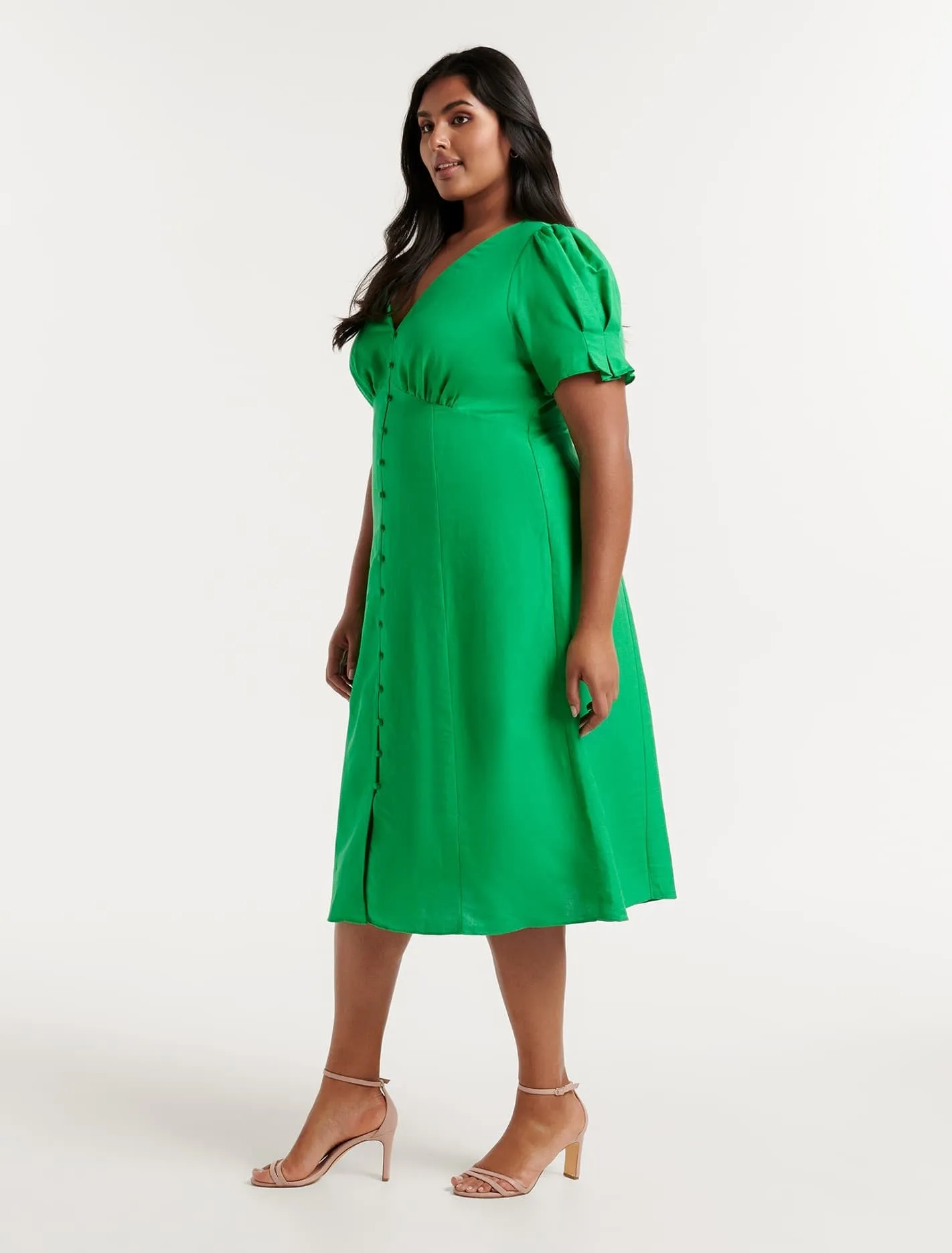 Billie Curve Midi Linen Sun Dress