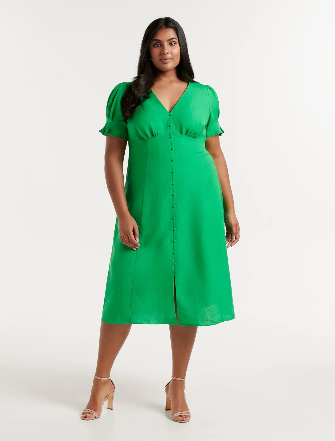 Billie Curve Midi Linen Sun Dress