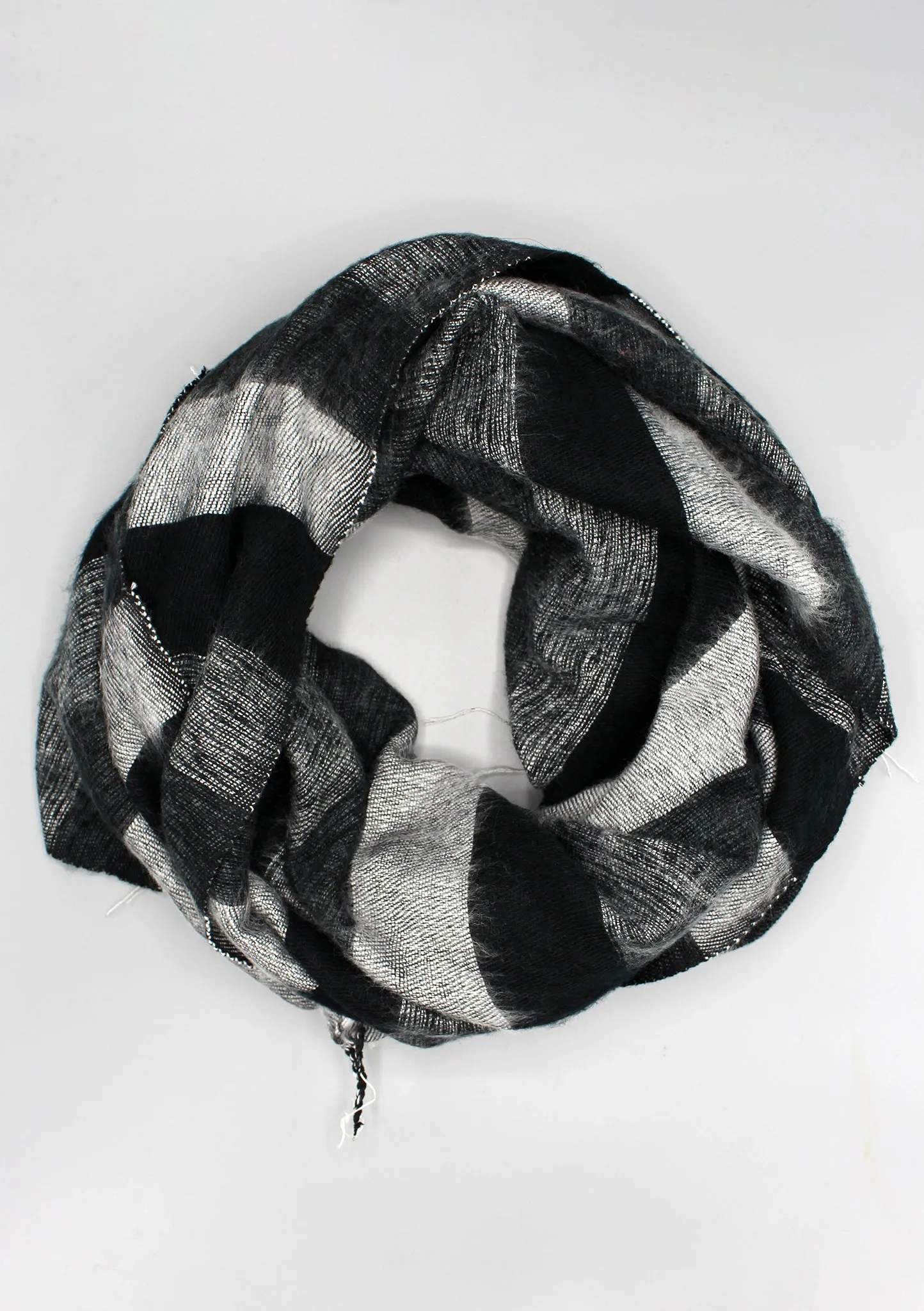 Black and Grey Stripe Yak Wool Wrap