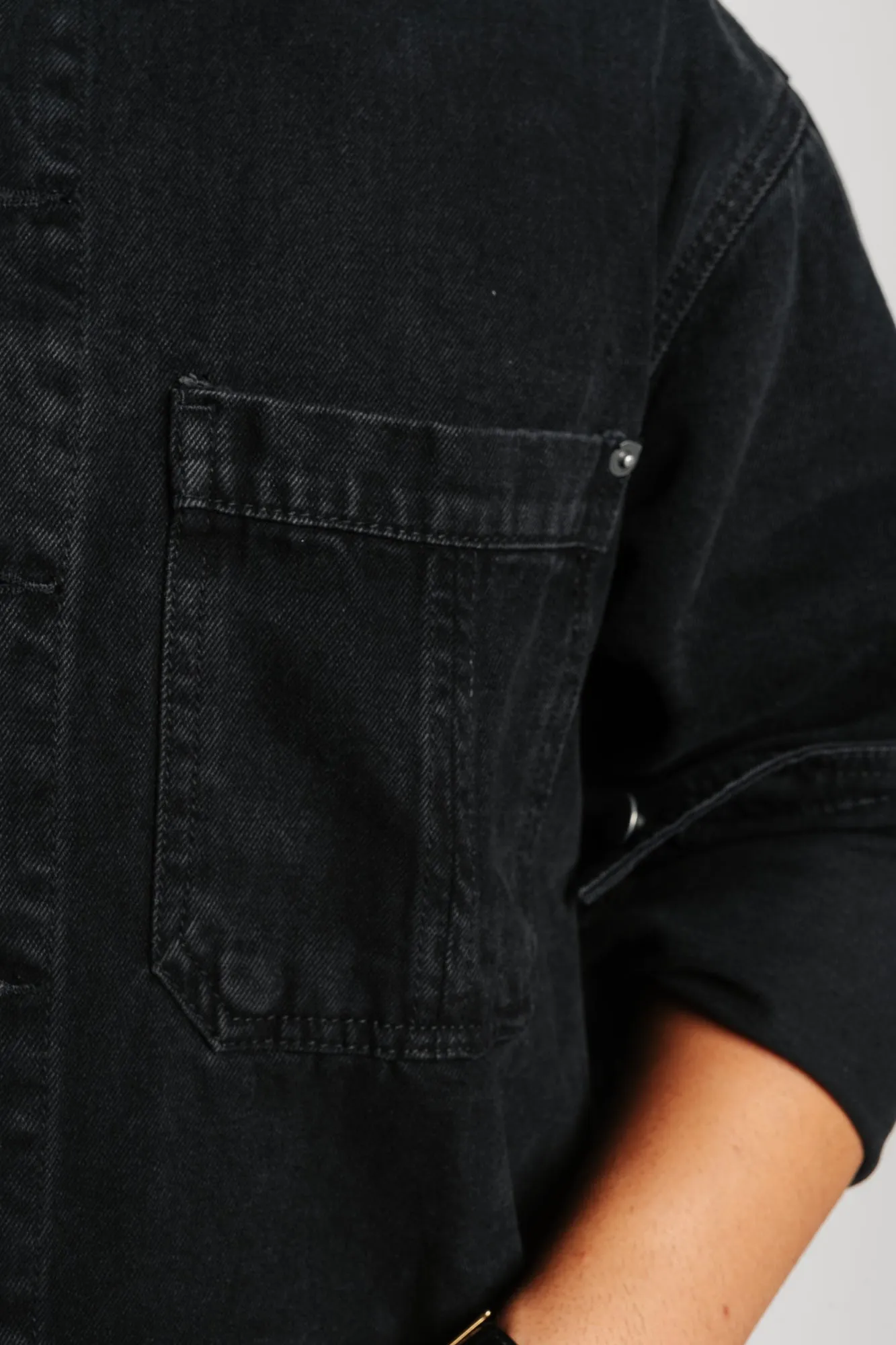 Black Mens Denim Shacket