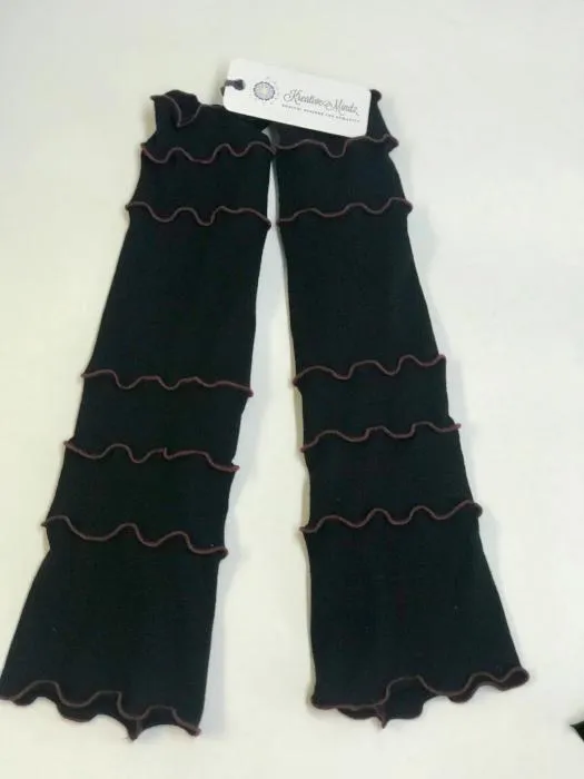 Black with Deep Red Arm Warmers