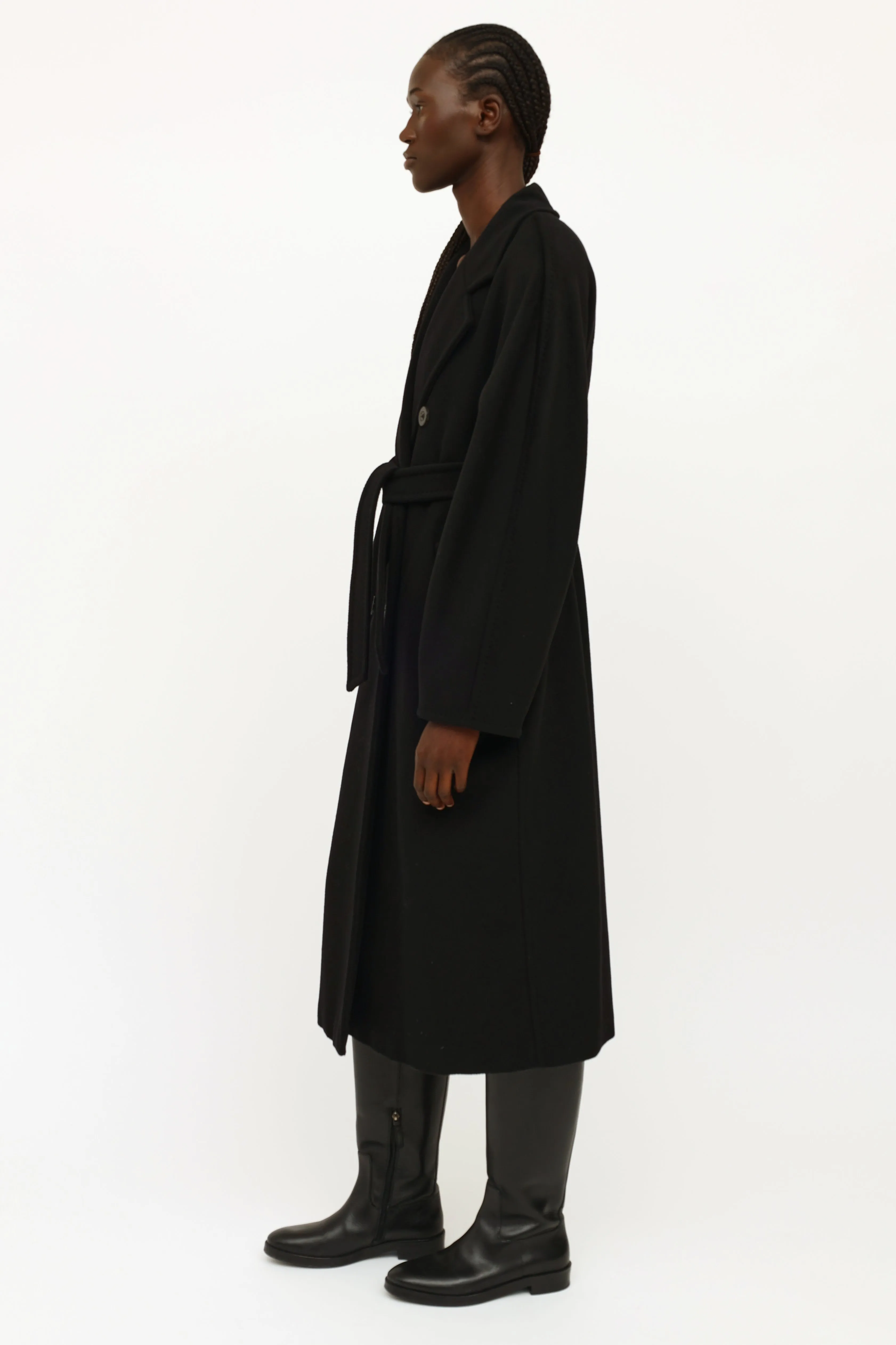 Black Wool Cashmere 101801 Icon Coat