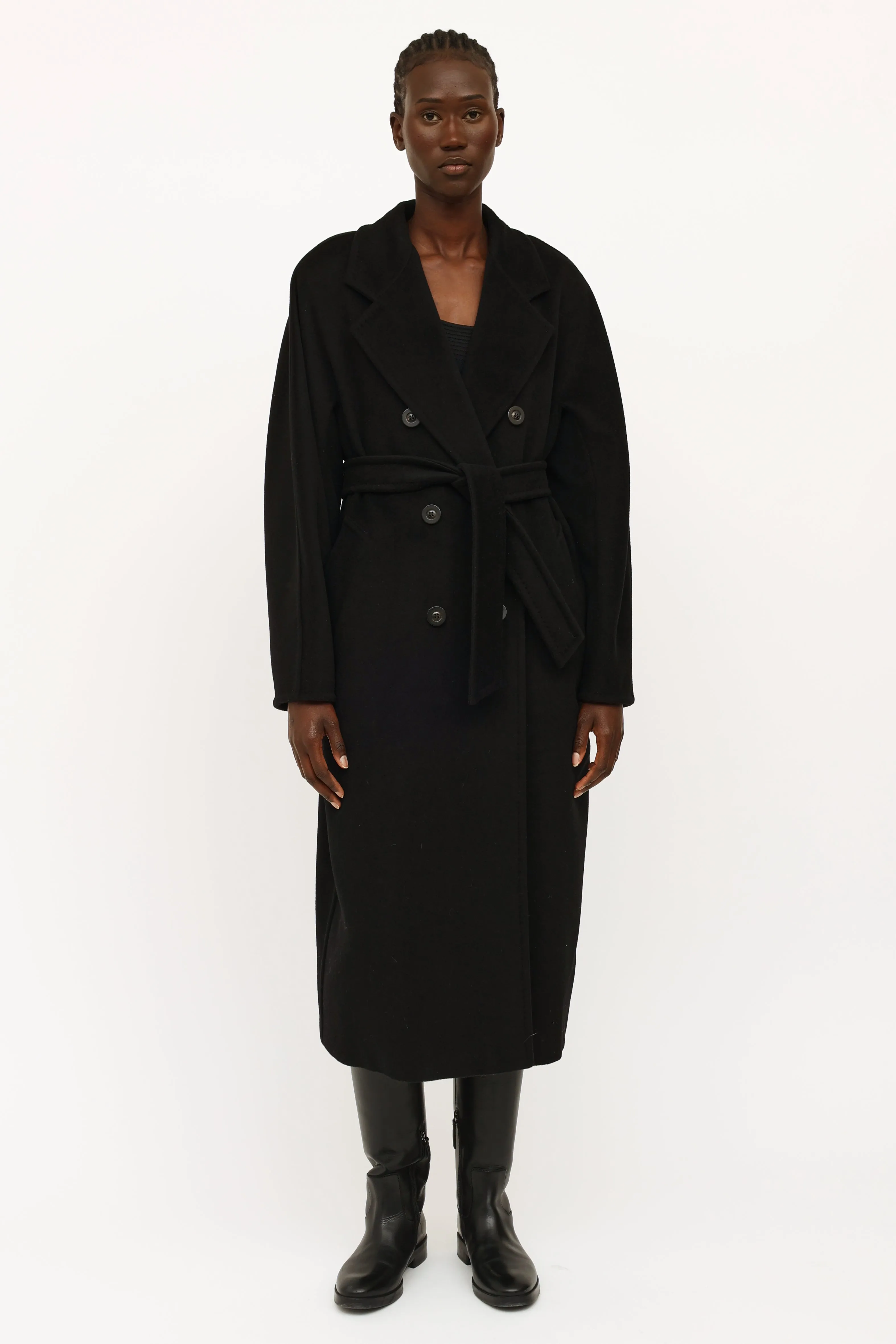 Black Wool Cashmere 101801 Icon Coat