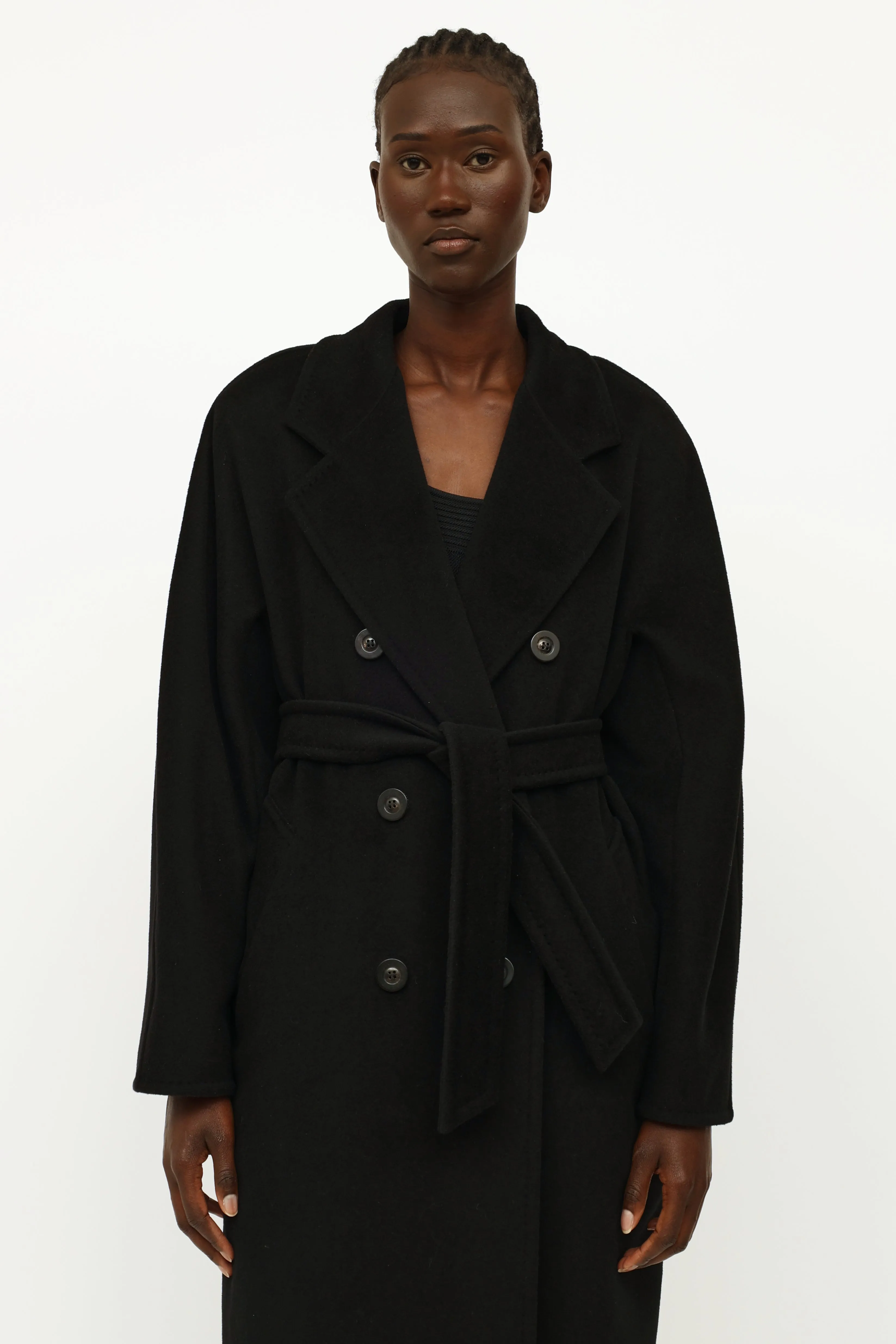 Black Wool Cashmere 101801 Icon Coat